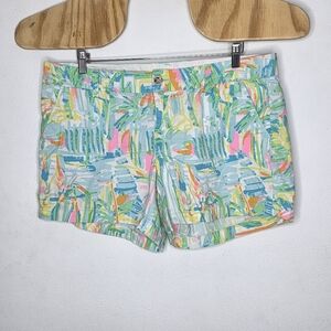 Lilly Pulitzer 5” Callahan Shorts Sea Salt and Sun Multi Size 14